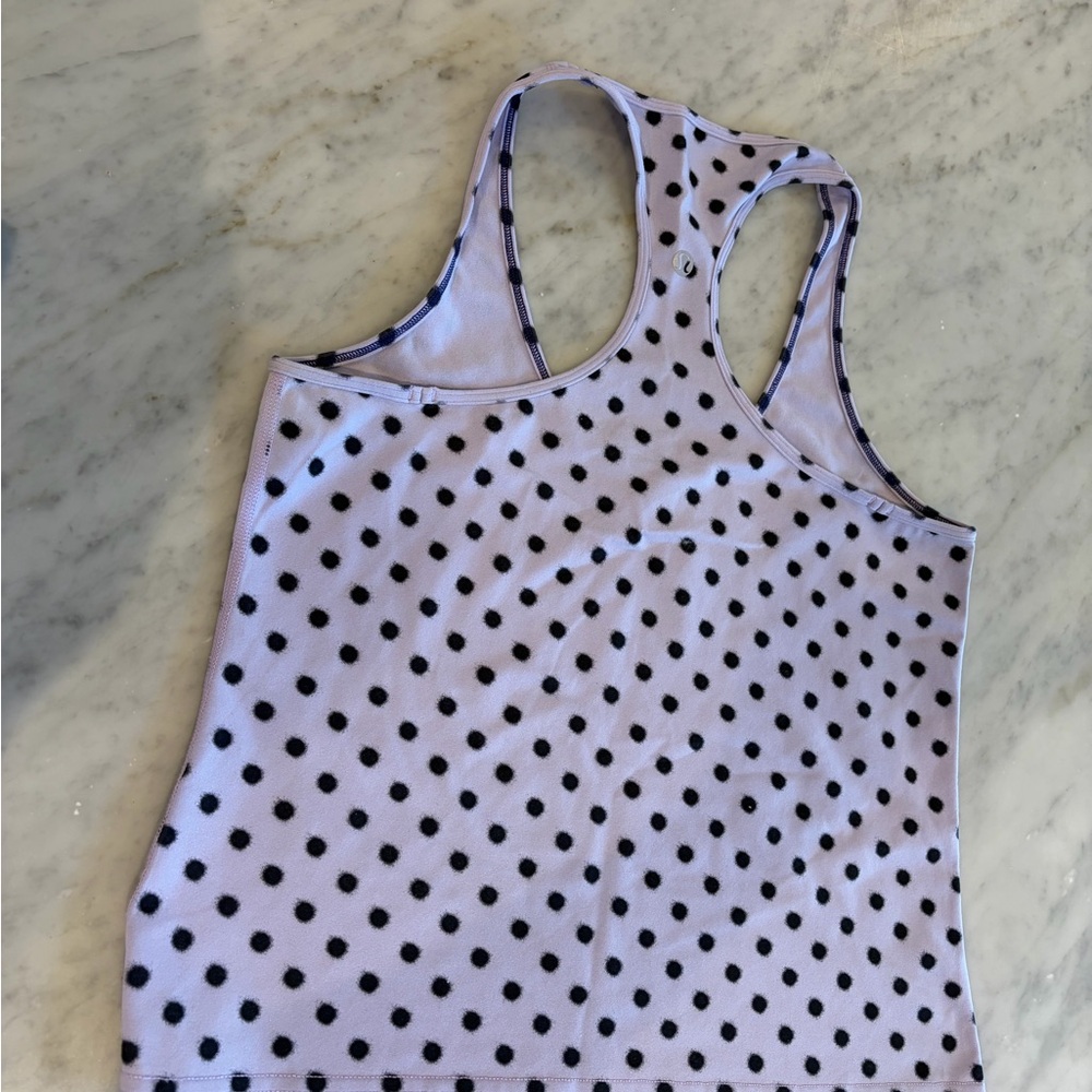 lululemon athletica White and Purple Polka Dot Tank Tops Set of 2 - Picture 5 of 5